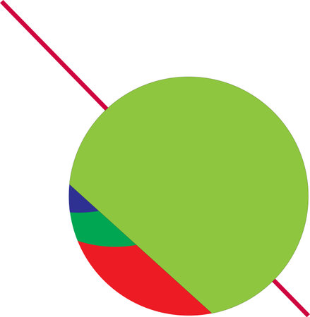 Circle with red and green lines on white background. Vector illustrationのイラスト素材