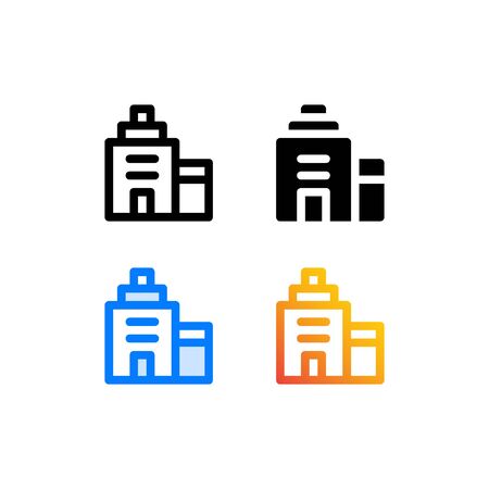 Building icon isolated on white background. for your web site design, logo, app, UI. Vector graphics illustration and editable stroke.のイラスト素材