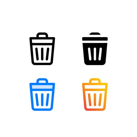 Trash bin vector icon, garbage, dustbin icon isolated on white background. For your web site design,  app, UI. Vector graphics illustration and editable stroke.のイラスト素材