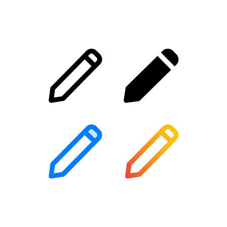 Pencil icon pack isolated on white background. for your web site design, logo, app, UI. Vector graphics illustration and editable stroke.のイラスト素材