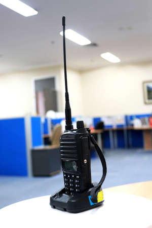 Walkie talkie on table. Selective focus.の写真素材