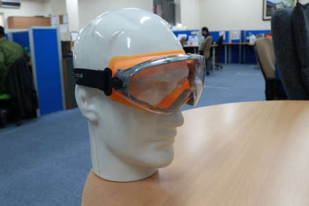 Goggles for motorcyclists, sport, and goggles for diving, these glasses to protect their eyes. These safety glasses are also used for safety equipment for workers and PPEの写真素材
