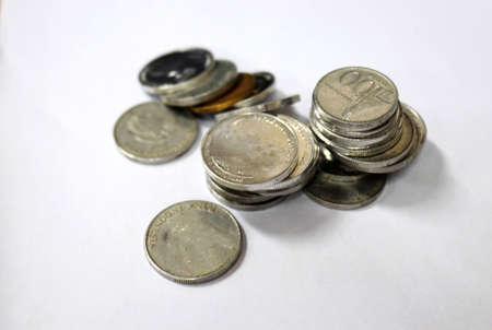 Money functions as a transaction tool and financial business such as banking. Money consists of various kinds, digital money, paper money, coins. All function as a medium of exchanの写真素材