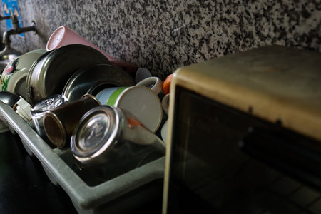 Old gas stove in the house. Old gas stove in the kitchen.の写真素材