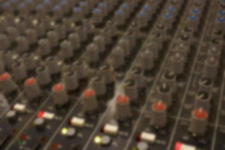 Blurred image of sound mixer for use as a background or wallpaper.の写真素材