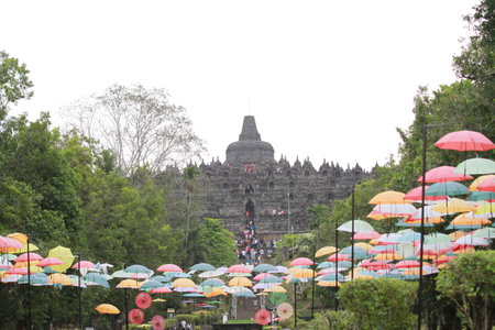 Borobudur temple in Yogyakarta, Java, Indonesiaの写真素材