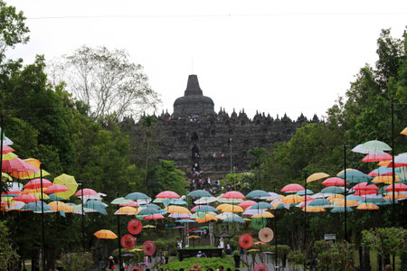 Borobudur Temple in Yogyakarta, Java, Indonesiaの写真素材