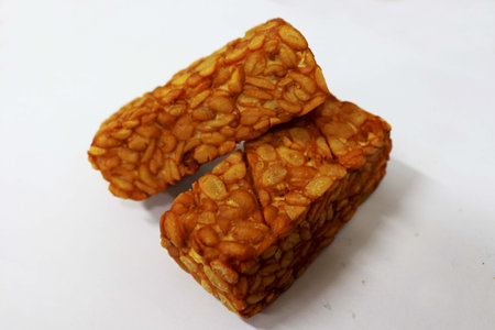 Photo of fried tempeh, Tempe is a food made from soybeans, this food comes from Indonesiaの写真素材