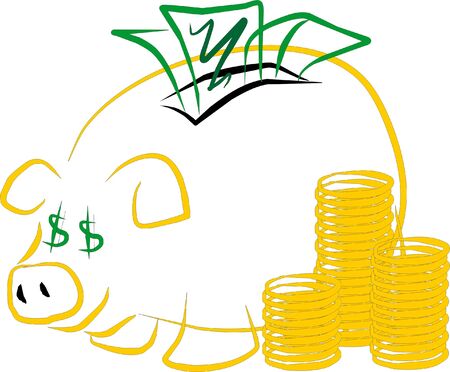 The typical moneybox of the piglet symbolizing the aptitude to generate and accumulate richnessのイラスト素材
