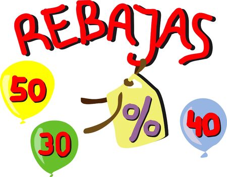 Advertising to attract the clients and that take advantage of the discounts of the reductionsのイラスト素材