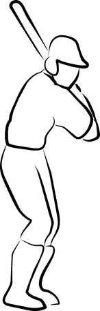 concentrate prepared baseball player to bat in a gameのイラスト素材