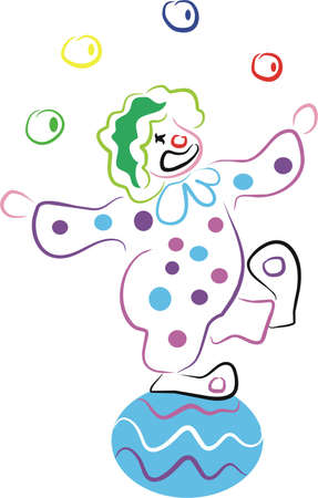 a clown making laugh on the showのイラスト素材