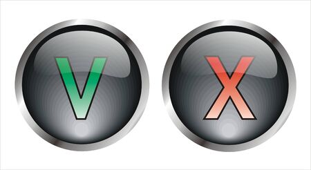 ok and cancel buttons in blackのイラスト素材