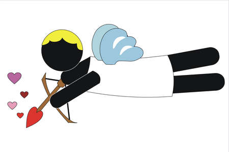eros angel ready to shoot his arrows of loveのイラスト素材