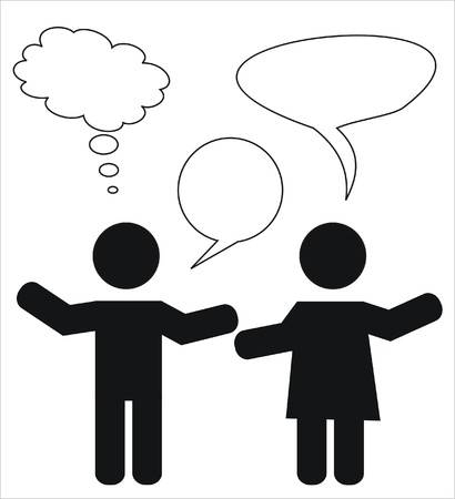 two people in the middle of a conversationのイラスト素材