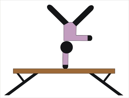 gymnast maintaining balance in the barのイラスト素材