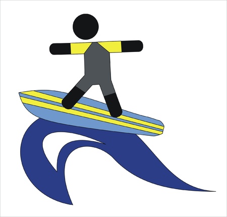 man surfing a wave in the seaのイラスト素材
