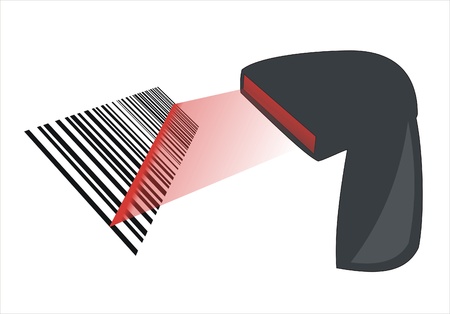 electronic device reading a bar code