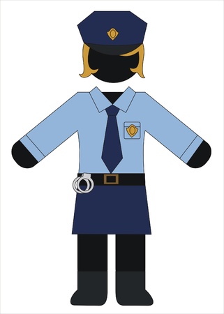 police woman in uniform workingのイラスト素材