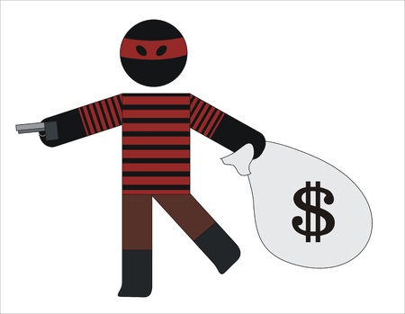 armed robber taking moneyのイラスト素材