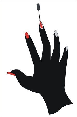 painting the fingernailsのイラスト素材