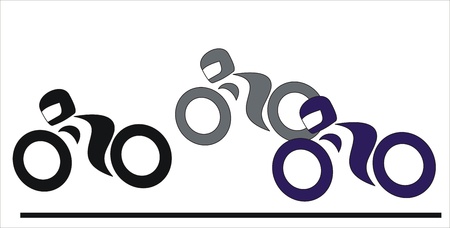 riders in a motorcycle raceのイラスト素材
