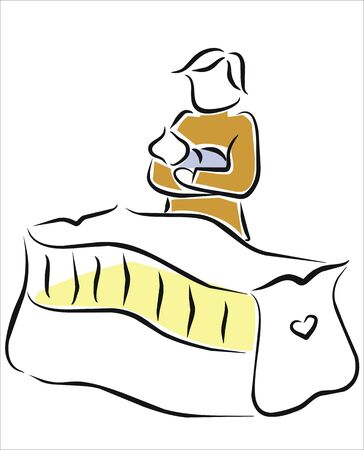 father with his son caught in armsのイラスト素材