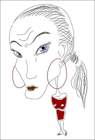 woman with an air of distrustのイラスト素材