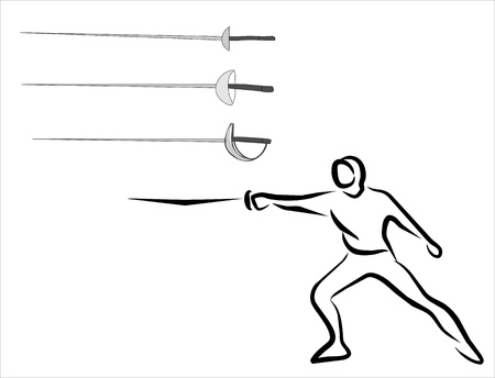 fencing man and different weaponsのイラスト素材