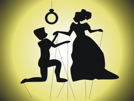 love scene in a theather of shadowsのイラスト素材