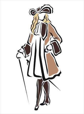a man with old costumeのイラスト素材