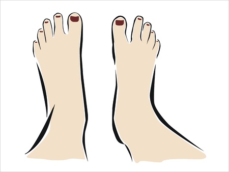 drawing of two feetのイラスト素材