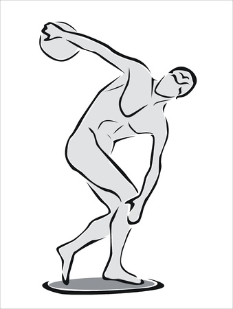 drawing of the discus throwerのイラスト素材