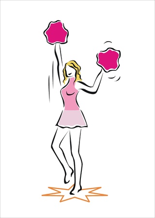 drawing of a cheerleaderのイラスト素材
