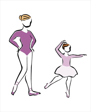 a girl learning to dance in the academyのイラスト素材