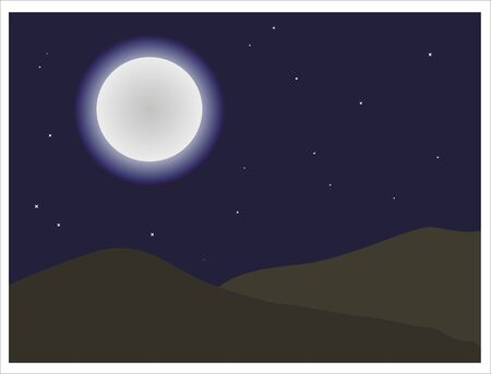 moon shining in the night skyのイラスト素材