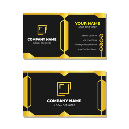 Elegant Black and Gold Business Card Templateのイラスト素材