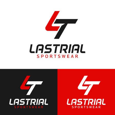 L T LT TL Monogram Letter Initial Logo Design Template. Suitable for General Sports Fitness Construction Finance Company Business Corporate Shop Apparel Simple Modern Logo Design.のイラスト素材