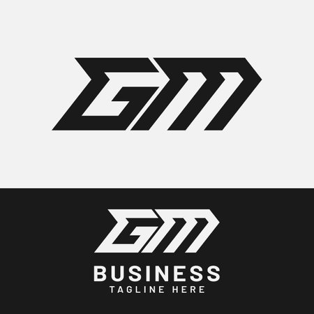 G M GM MG Letter Monogram Initial Logo Design Template. Suitable for General Sports Fitness Finance Construction Company Business Corporate Shop Apparel in Simple Modern Style Logo Design.のイラスト素材