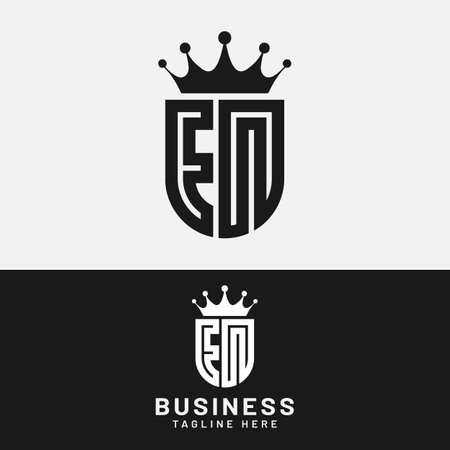 E N EN NE Letter Monogram Initial Logo Design Template. Suitable for General Sports Fitness Finance Construction Company Business Corporate Shop Apparel in Simple Modern Style Logo Design.のイラスト素材