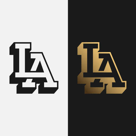 Letter Initial Monogram L A LA AL Logo Design Template. Suitable for General Sports Fitness Fashion Finance Wedding Company Business Corporate Shop Apparel in Simple Modern Style Logo Design.のイラスト素材