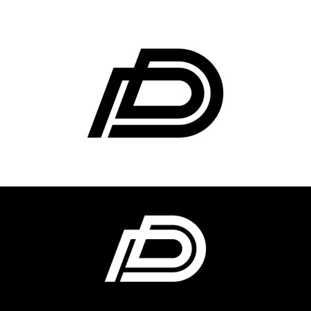 P D PD DP Letter Monogram Initial Logo Design Template. Suitable for General Sports Fitness Construction Finance Company Business Corporate Shop Apparel in Simple Modern Style Logo Design.のイラスト素材
