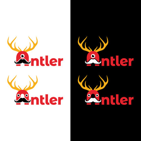 Letter Initial A Antler Mascot for Adventure Outdoor Camping Hunting Gear Apparel Business Brand Classic Unique Hipster Retro Rustic Vintage Logo Design Template.のイラスト素材