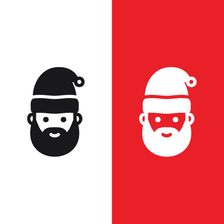 Christmas Xmas Santa Claus Vector icon in Glyph Style. Santa Claus, also known as Father Christmas is a legendary character originating in Western Christian culture. Vector illustration iconsのイラスト素材