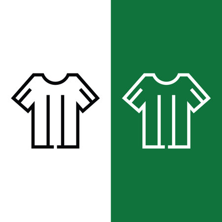 Football or Soccer Player Jersey icon in Outline Style. a jersey that the player wears during the match. Vector illustration icons can be used for applications, websites, or part of a logo.のイラスト素材