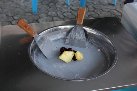 Preparation of frozen yogurt.の写真素材