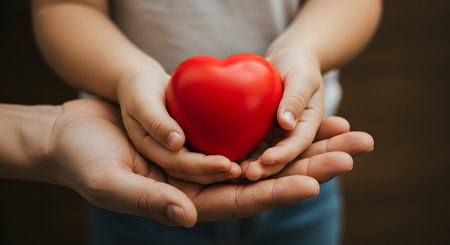 Couple Holding Red Heart Close Upの素材