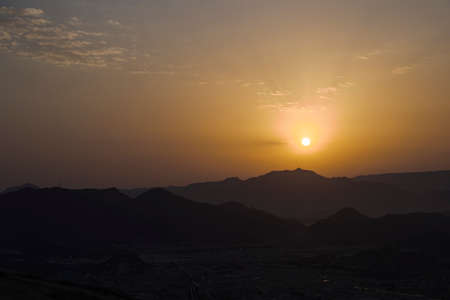 Sunrise time in Mecca. Mecca cityの写真素材