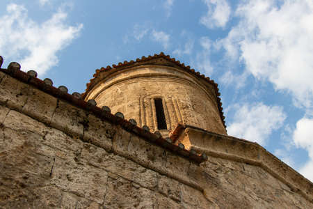 Ancient buildings in Azerbaijan. Old Albanian church in Kish village of Sheki city