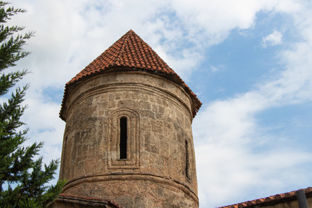 Early christianity age in Caucasia. Ancient Alban Church in Sheki - Azerbaijanの写真素材